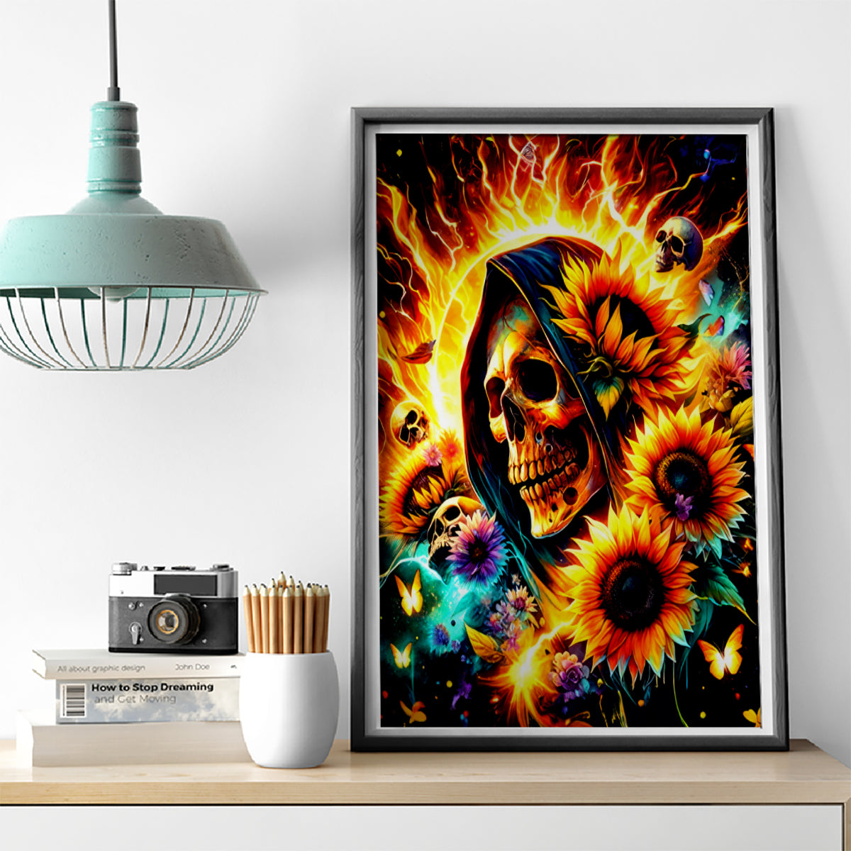 Sunflower Skull Canvas Wall Art She Is Sunshine Mixed With A Little Hurricane - Wonder Print Shop
