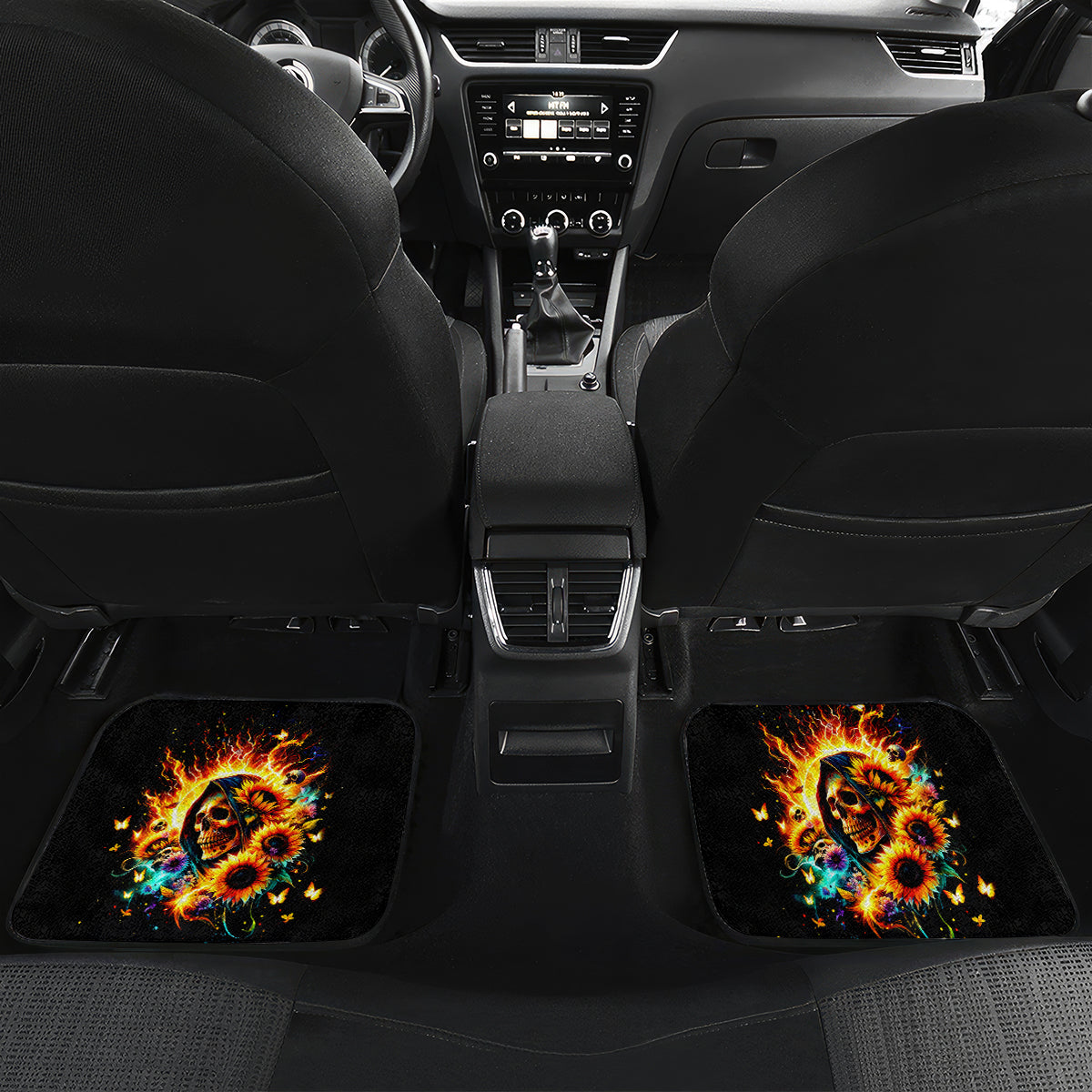 Sunflower Skull Car Mats She Is Sunshine Mixed With A Little Hurricane - Wonder Print Shop