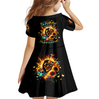 Sunflower Skull Family Matching Puletasi and Hawaiian Shirt She Is Sunshine Mixed With A Little Hurricane - Wonder Print Shop