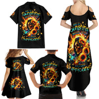 Sunflower Skull Family Matching Summer Maxi Dress and Hawaiian Shirt She Is Sunshine Mixed With A Little Hurricane - Wonder Print Shop