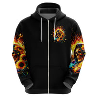 Sunflower Skull Hoodie She Is Sunshine Mixed With A Little Hurricane - Wonder Print Shop