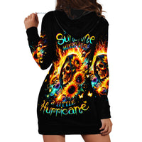 Sunflower Skull Hoodie Dress She Is Sunshine Mixed With A Little Hurricane - Wonder Print Shop