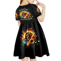 Sunflower Skull Kid Short Sleeve Dress She Is Sunshine Mixed With A Little Hurricane - Wonder Print Shop