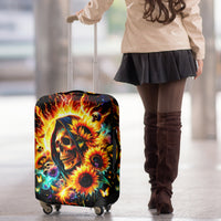 Sunflower Skull Luggage Cover She Is Sunshine Mixed With A Little Hurricane - Wonder Print Shop