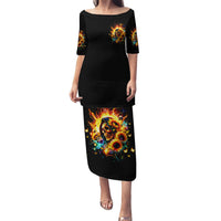 Sunflower Skull Puletasi She Is Sunshine Mixed With A Little Hurricane - Wonder Print Shop