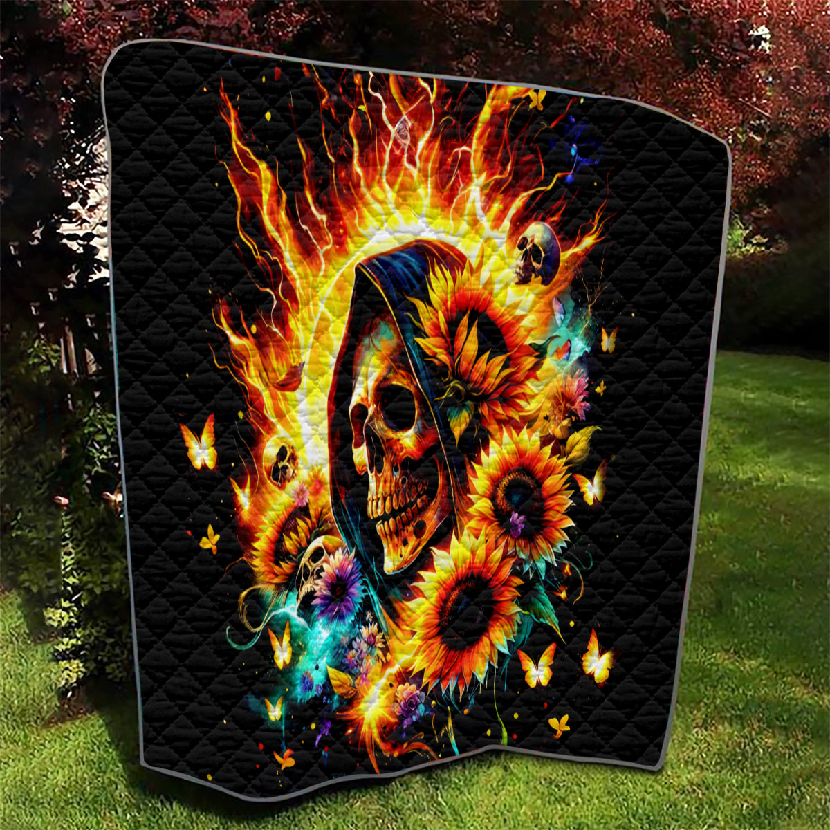 Sunflower Skull Quilt She Is Sunshine Mixed With A Little Hurricane - Wonder Print Shop