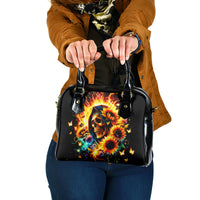Sunflower Skull Shoulder Handbag She Is Sunshine Mixed With A Little Hurricane