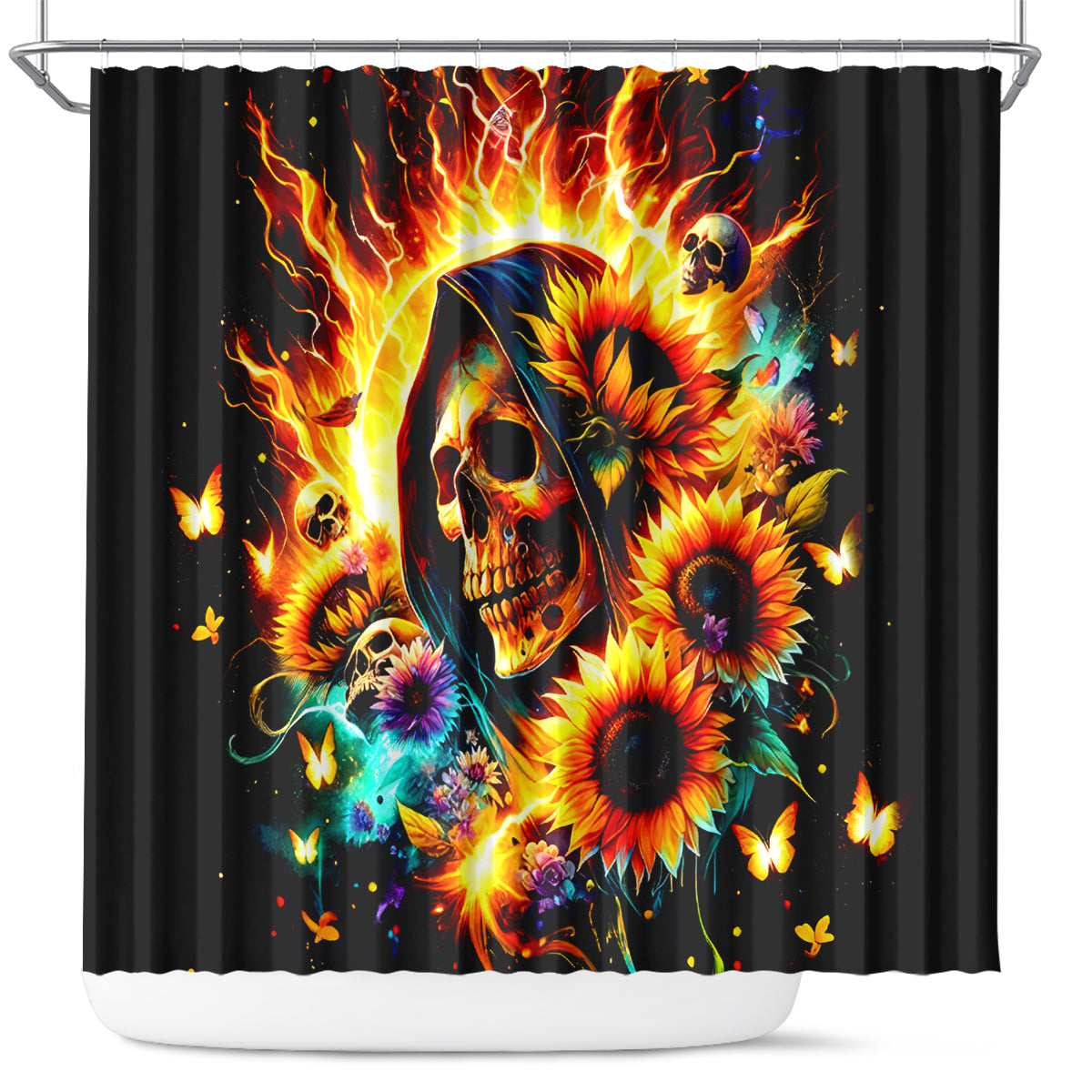 Sunflower Skull Shower Curtain She Is Sunshine Mixed With A Little Hurricane