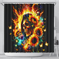 Sunflower Skull Shower Curtain She Is Sunshine Mixed With A Little Hurricane