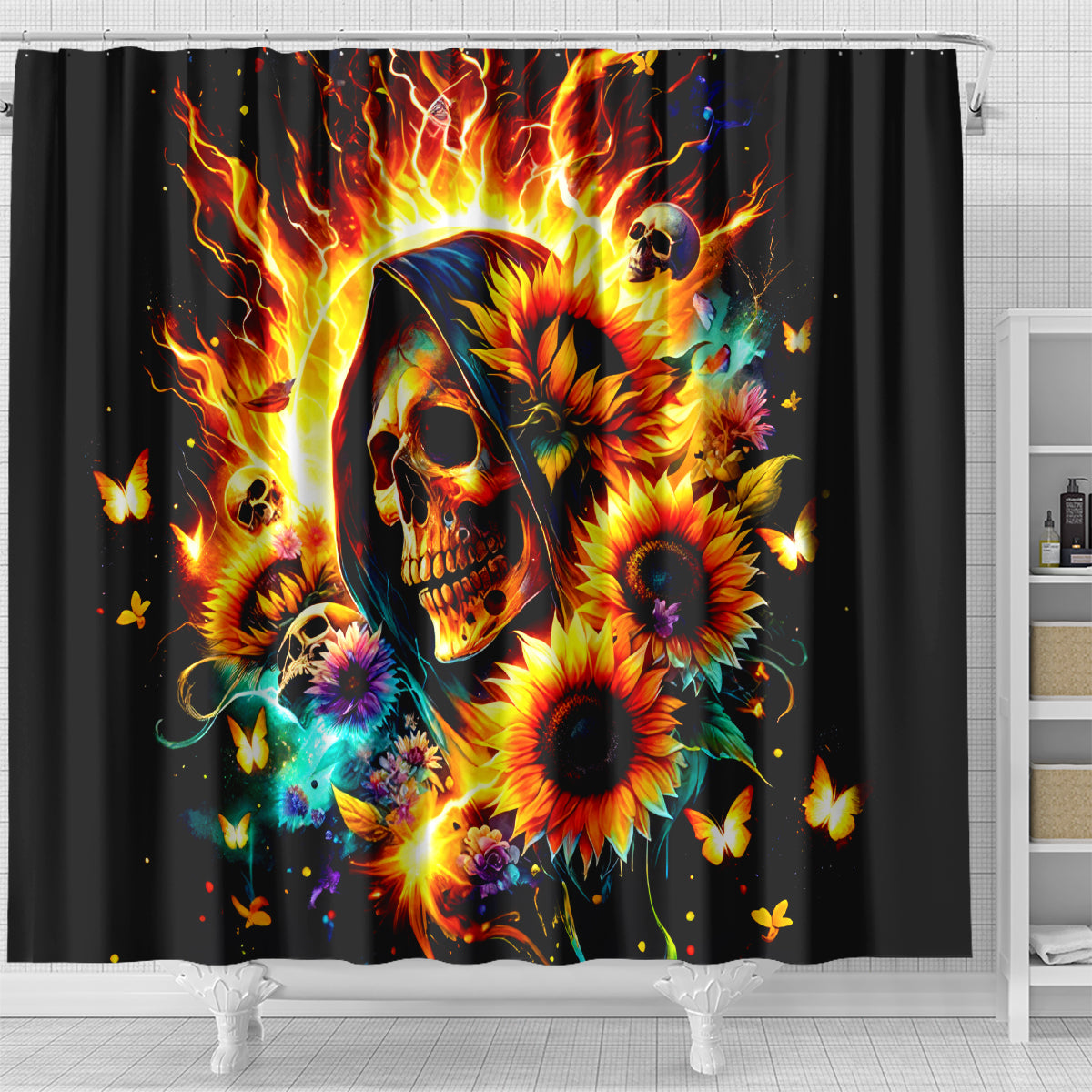 Sunflower Skull Shower Curtain She Is Sunshine Mixed With A Little Hurricane