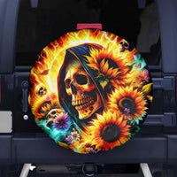 Sunflower Skull Spare Tire Cover She Is Sunshine Mixed With A Little Hurricane - Wonder Print Shop