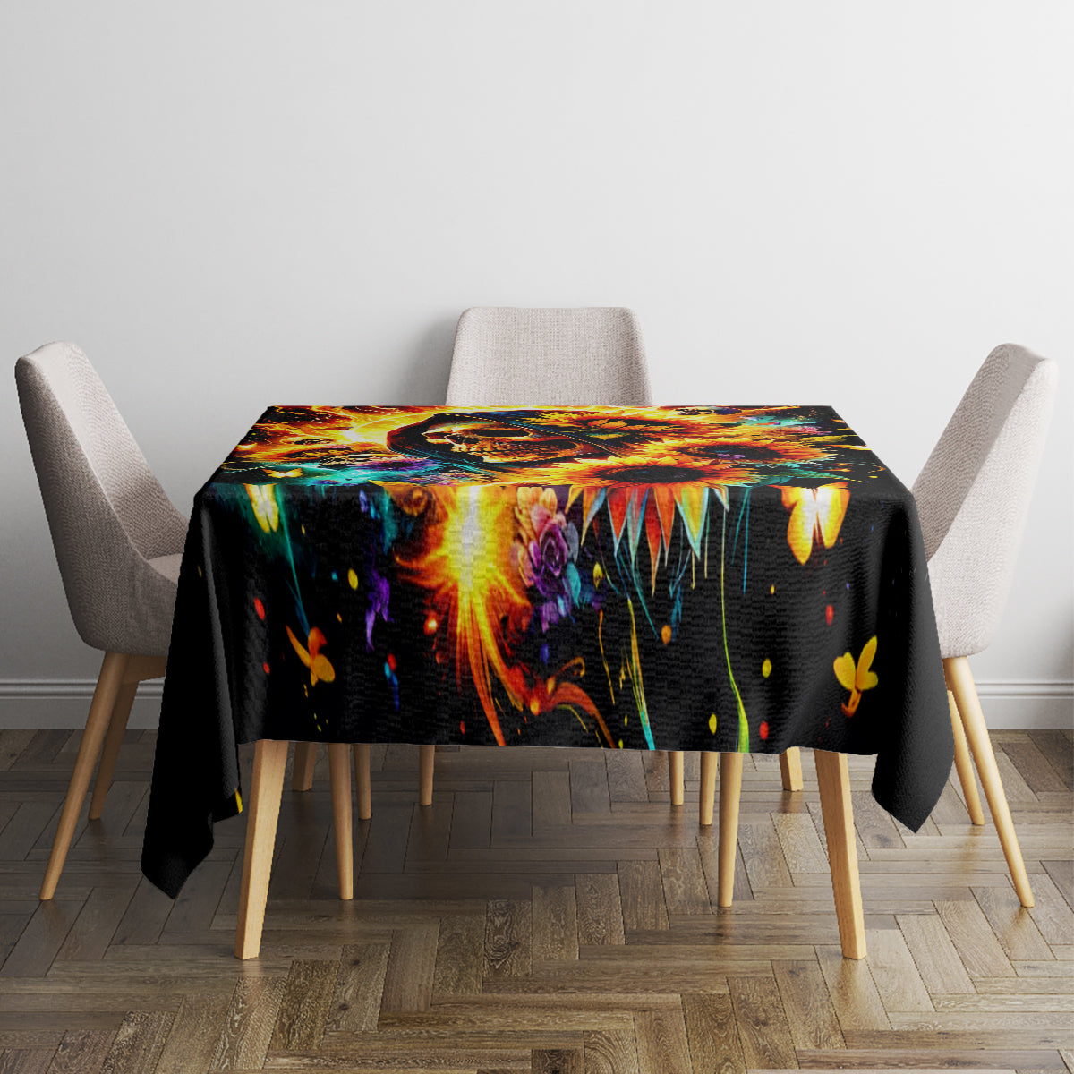Sunflower Skull Tablecloth She Is Sunshine Mixed With A Little Hurricane - Wonder Print Shop