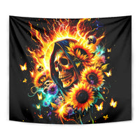 Sunflower Skull Tapestry She Is Sunshine Mixed With A Little Hurricane - Wonder Print Shop
