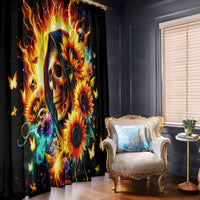 Sunflower Skull Window Curtain She Is Sunshine Mixed With A Little Hurricane - Wonder Print Shop