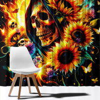 Sunflower Skull Window Curtain She Is Sunshine Mixed With A Little Hurricane - Wonder Print Shop