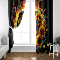 Sunflower Skull Window Curtain She Is Sunshine Mixed With A Little Hurricane - Wonder Print Shop