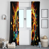 Sunflower Skull Window Curtain She Is Sunshine Mixed With A Little Hurricane - Wonder Print Shop