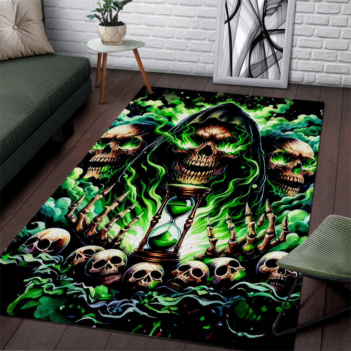 Witch Skull Area Rug Of Course I'm Going To Hell I'm Just Here To Pick You Up - Wonder Print Shop