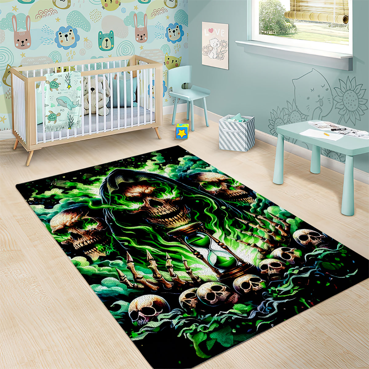Witch Skull Area Rug Of Course I'm Going To Hell I'm Just Here To Pick You Up - Wonder Print Shop