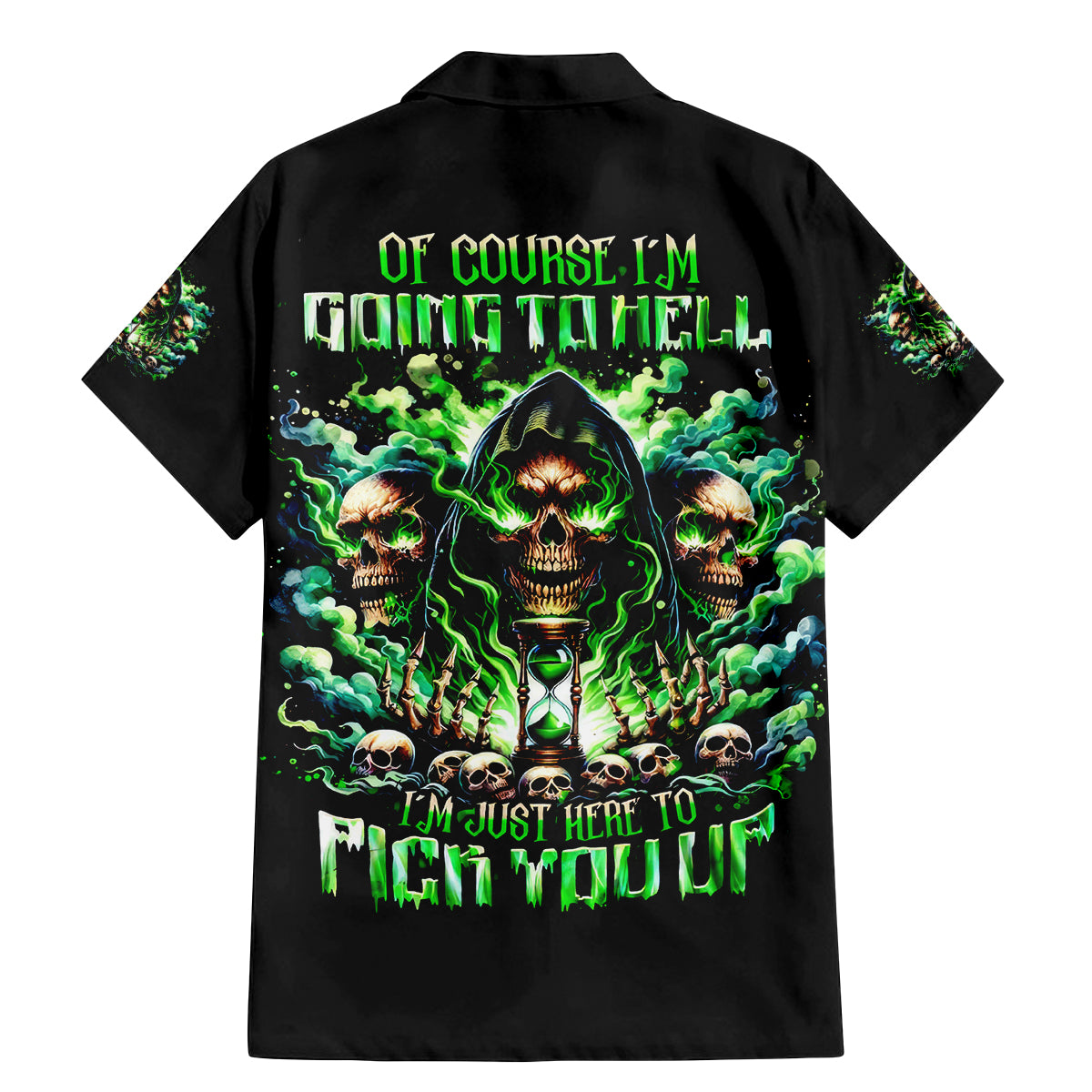 Witch Skull Family Matching Mermaid Dress and Hawaiian Shirt Of Course I'm Going To Hell I'm Just Here To Pick You Up - Wonder Print Shop