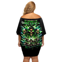 Witch Skull Family Matching Off Shoulder Short Dress and Hawaiian Shirt Of Course I'm Going To Hell I'm Just Here To Pick You Up - Wonder Print Shop