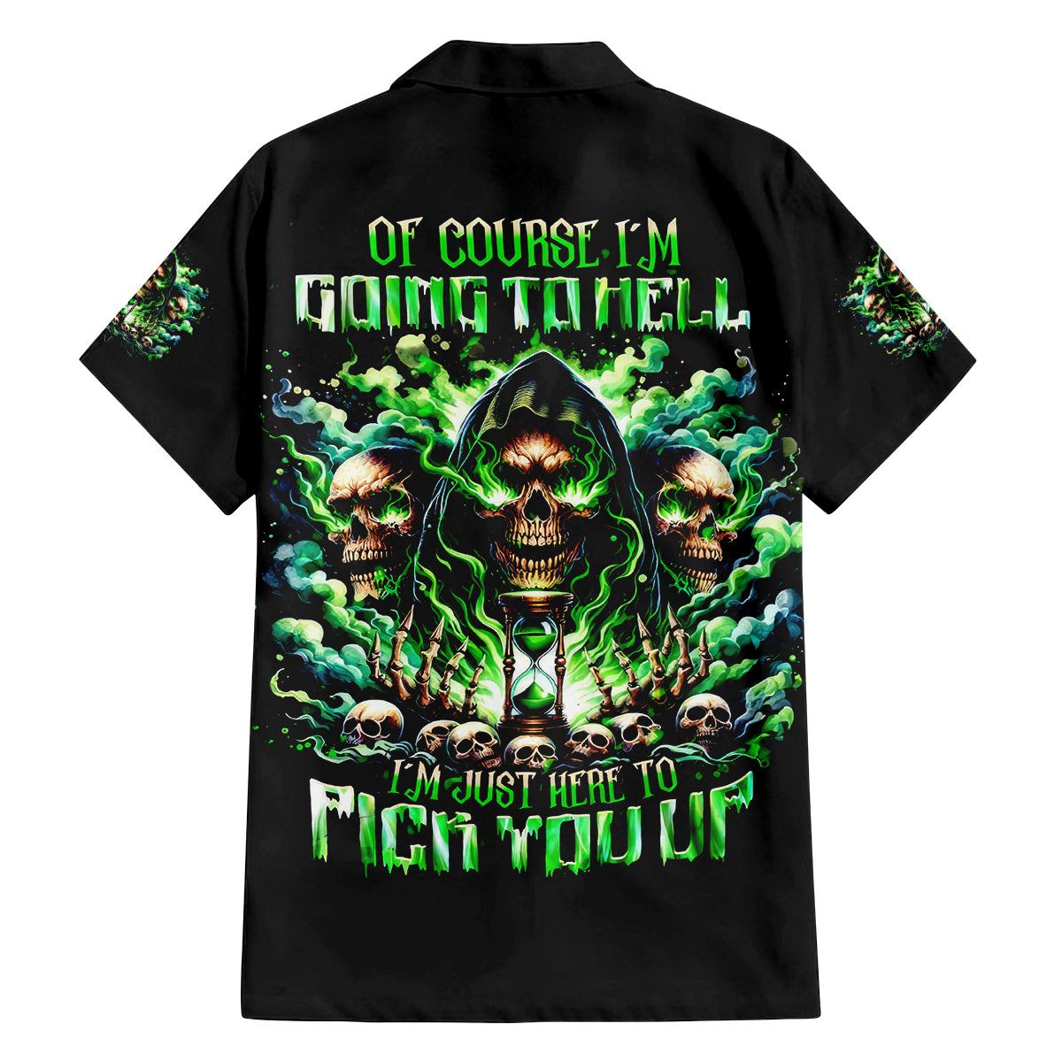 Witch Skull Family Matching Tank Maxi Dress and Hawaiian Shirt Of Course I'm Going To Hell I'm Just Here To Pick You Up - Wonder Print Shop