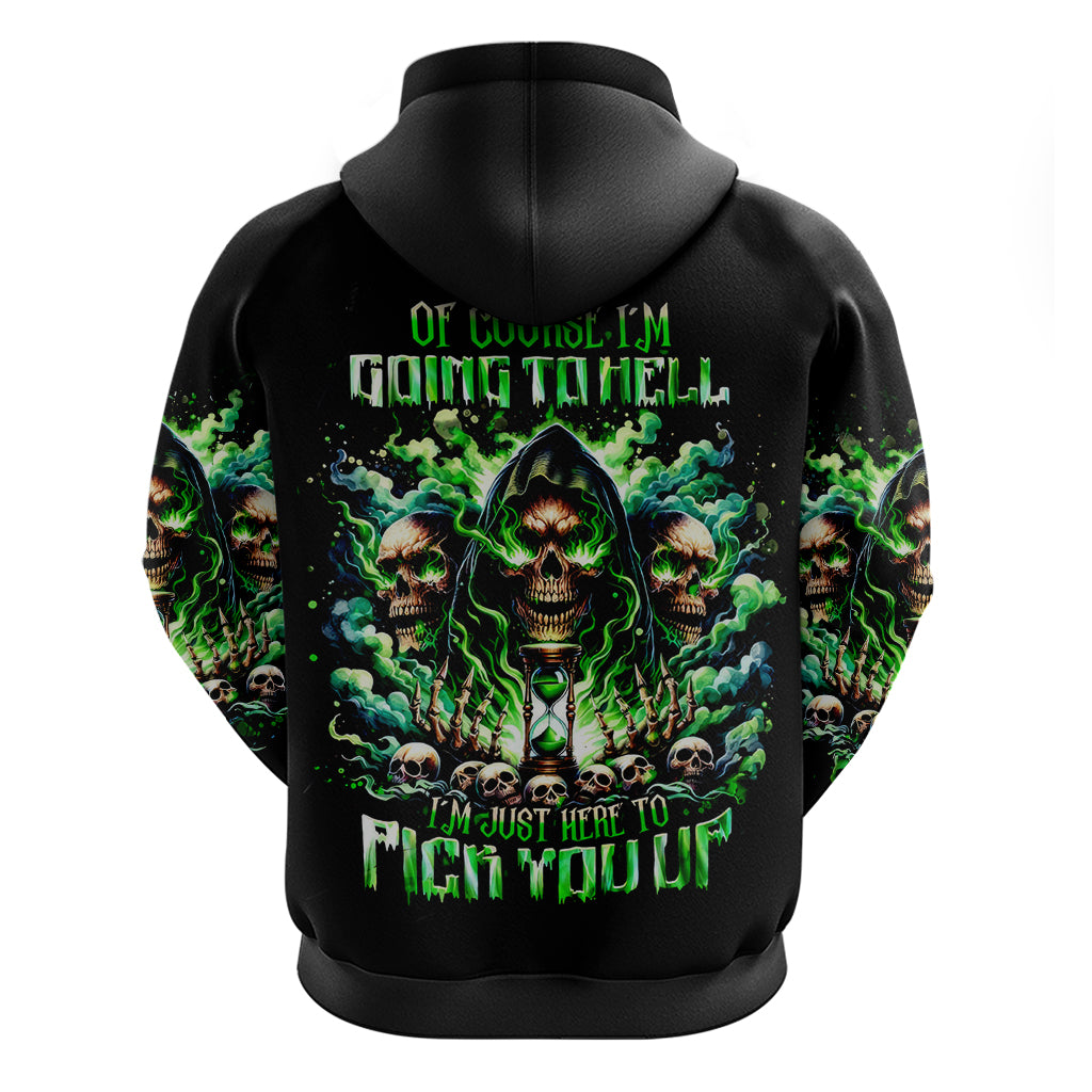 Witch Skull Hoodie Of Course I'm Going To Hell I'm Just Here To Pick You Up - Wonder Print Shop