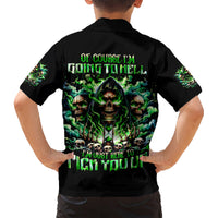 Witch Skull Kid Hawaiian Shirt Of Course I'm Going To Hell I'm Just Here To Pick You Up - Wonder Print Shop
