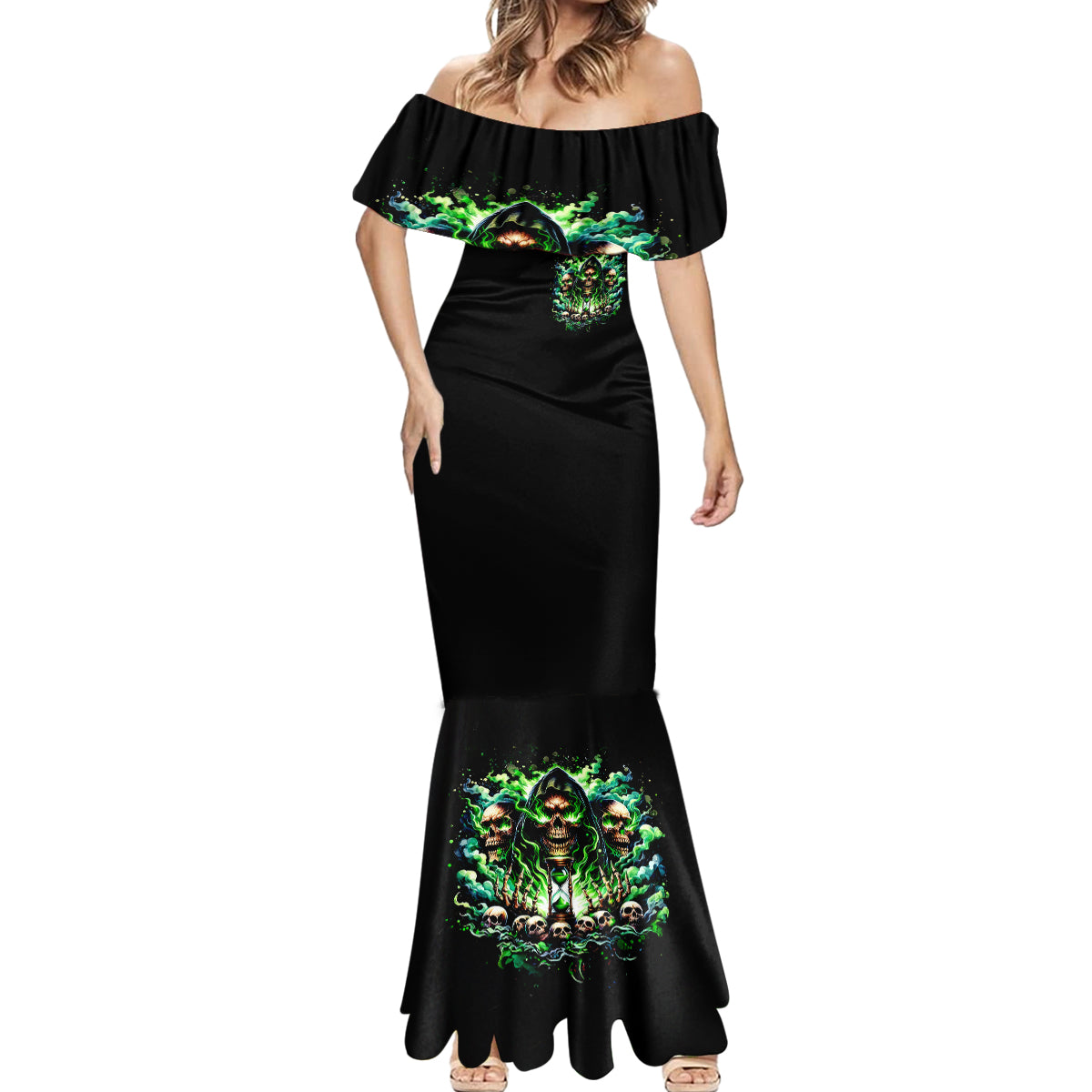 Witch Skull Mermaid Dress Of Course I'm Going To Hell I'm Just Here To Pick You Up - Wonder Print Shop