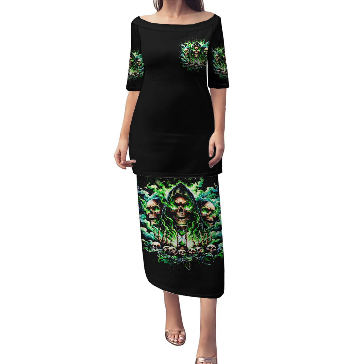 Witch Skull Puletasi Of Course I'm Going To Hell I'm Just Here To Pick You Up - Wonder Print Shop