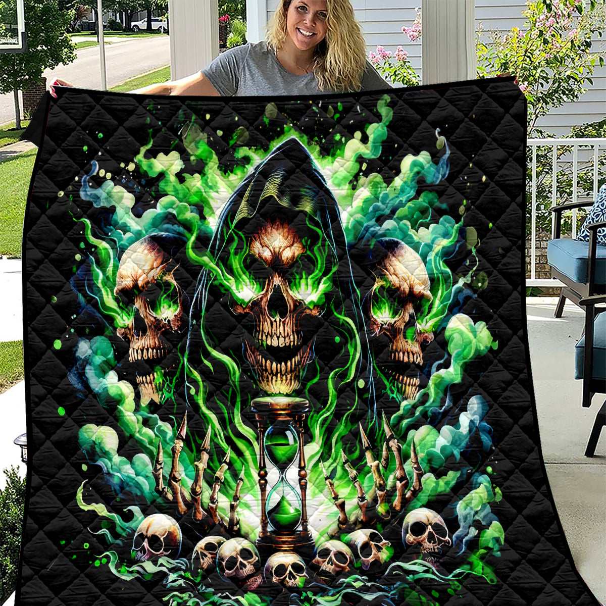 Witch Skull Quilt Of Course I'm Going To Hell I'm Just Here To Pick You Up - Wonder Print Shop