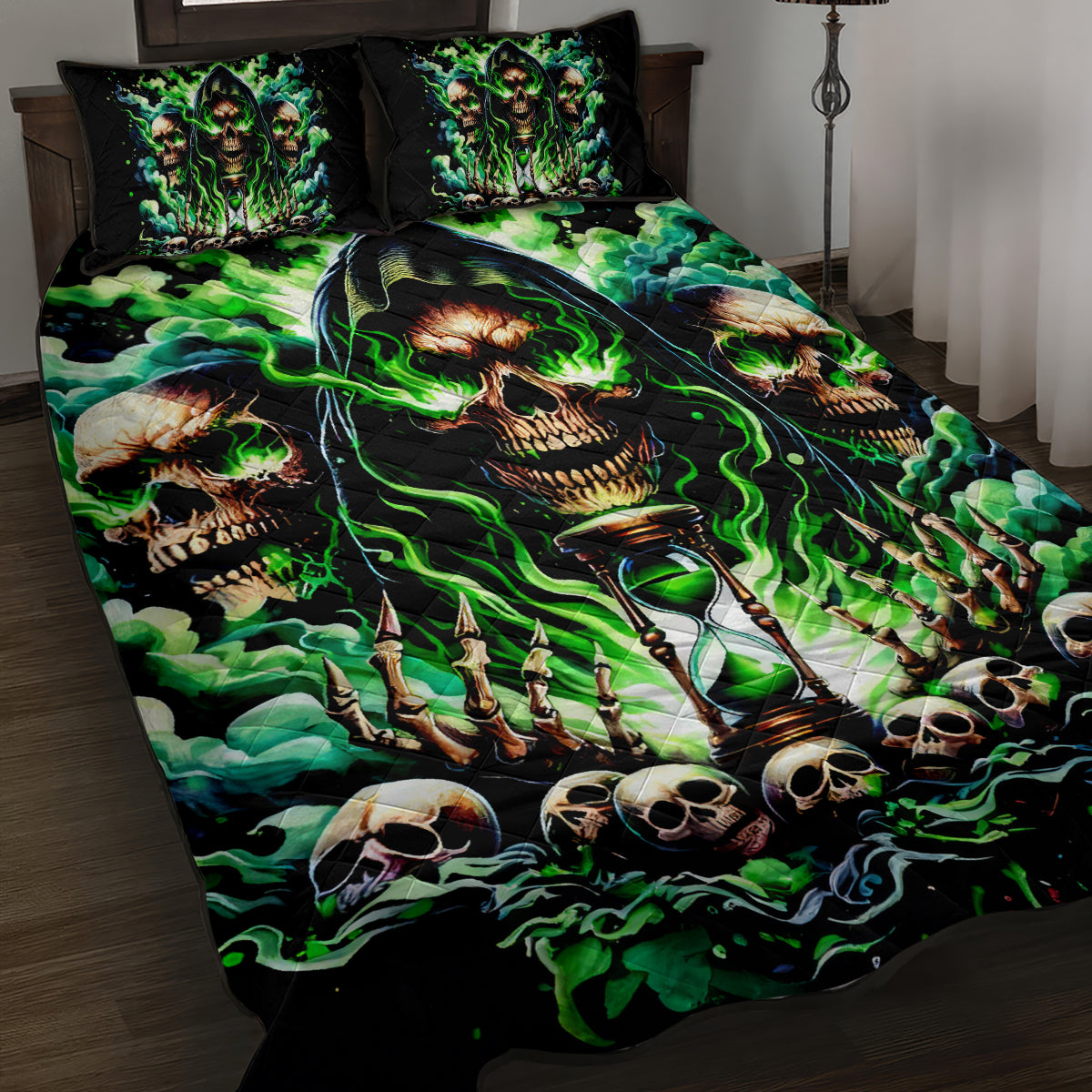 Witch Skull Quilt Bed Set Of Course I'm Going To Hell I'm Just Here To Pick You Up - Wonder Print Shop