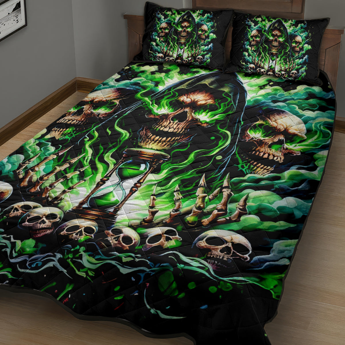 Witch Skull Quilt Bed Set Of Course I'm Going To Hell I'm Just Here To Pick You Up - Wonder Print Shop