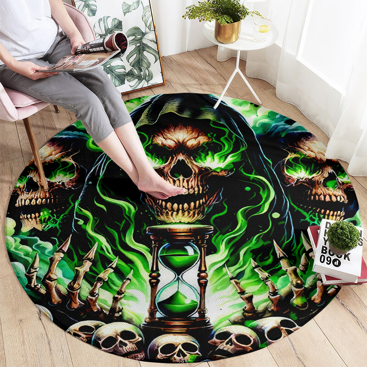 Witch Skull Round Carpet Of Course I'm Going To Hell I'm Just Here To Pick You Up