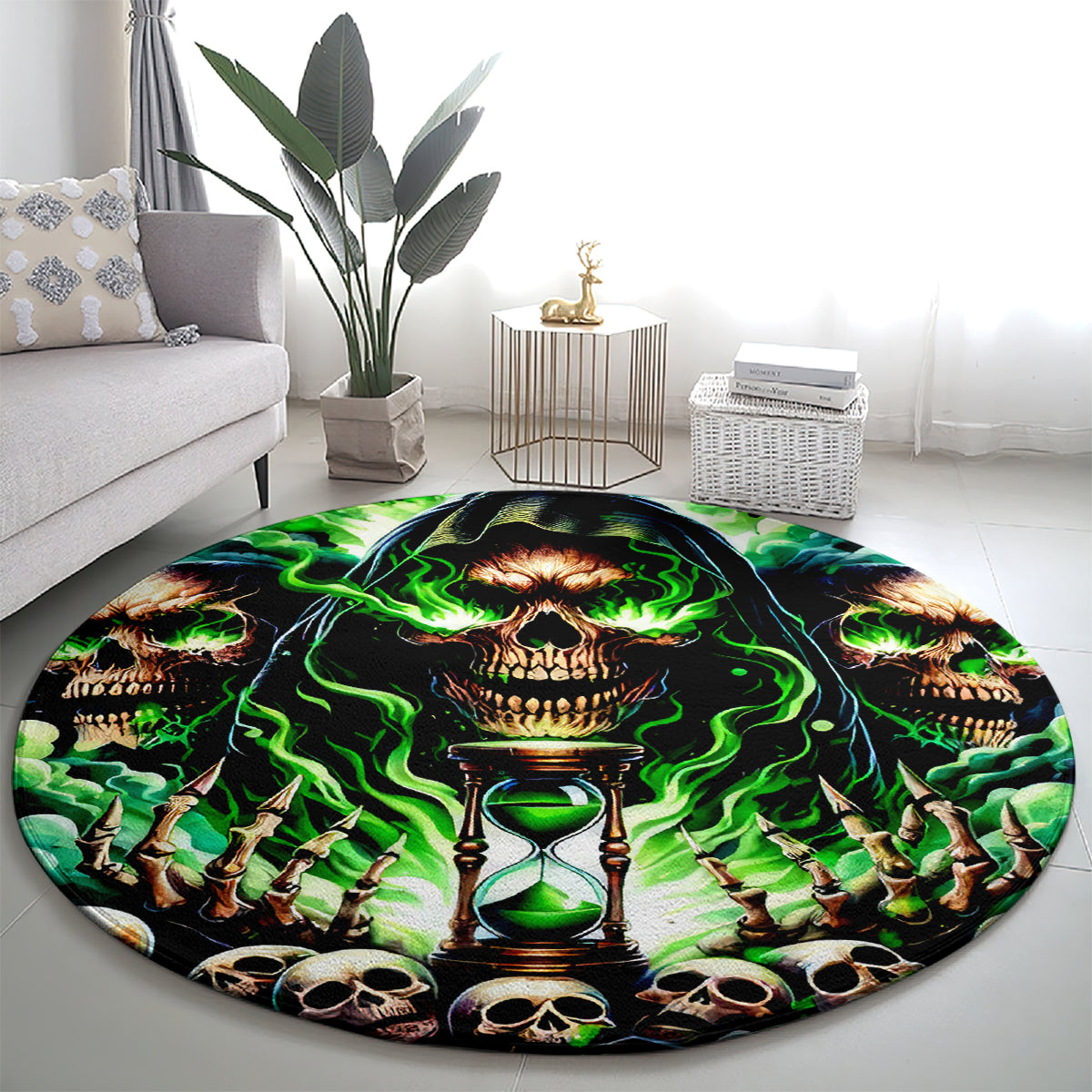 Witch Skull Round Carpet Of Course I'm Going To Hell I'm Just Here To Pick You Up