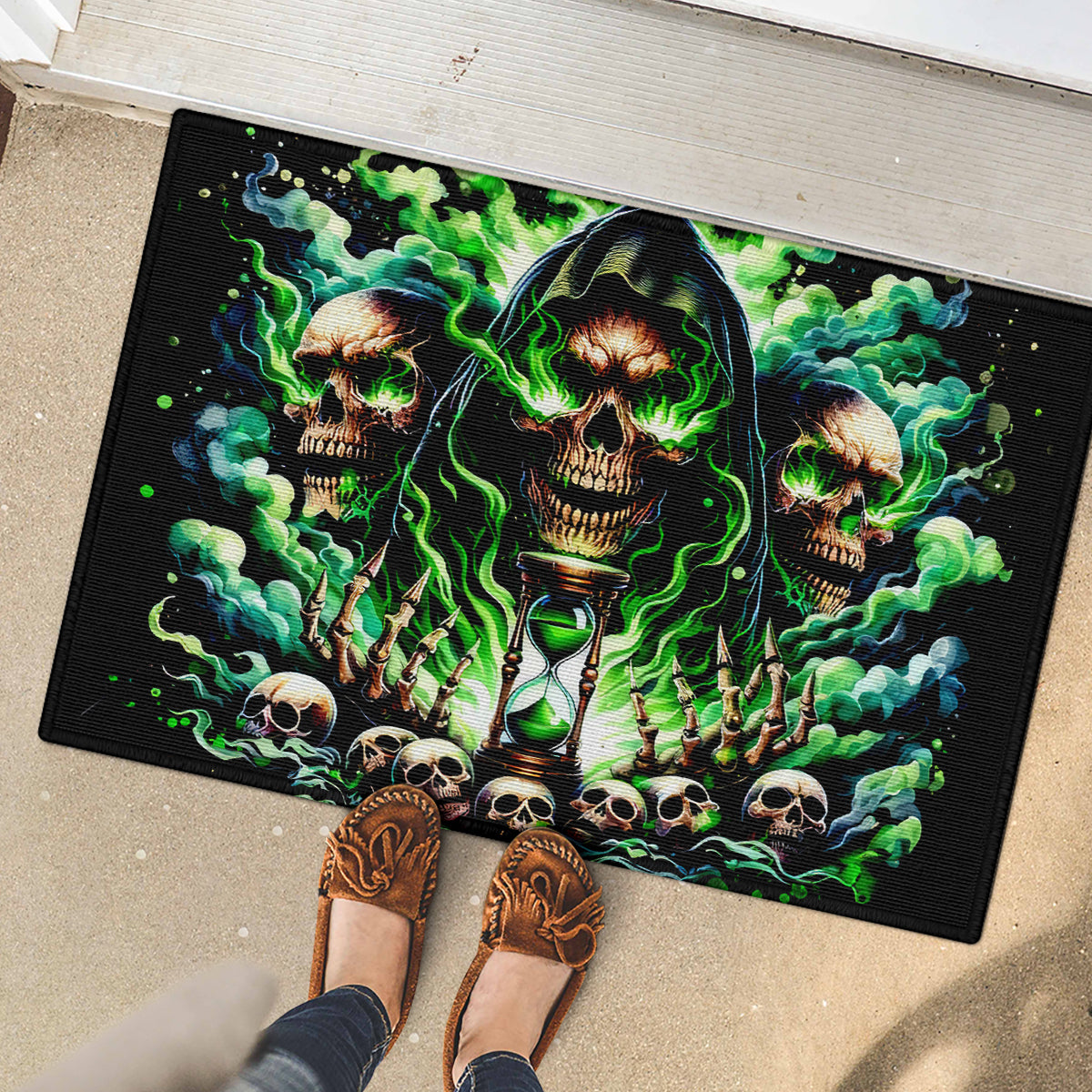 Witch Skull Rubber Doormat Of Course I'm Going To Hell I'm Just Here To Pick You Up - Wonder Print Shop