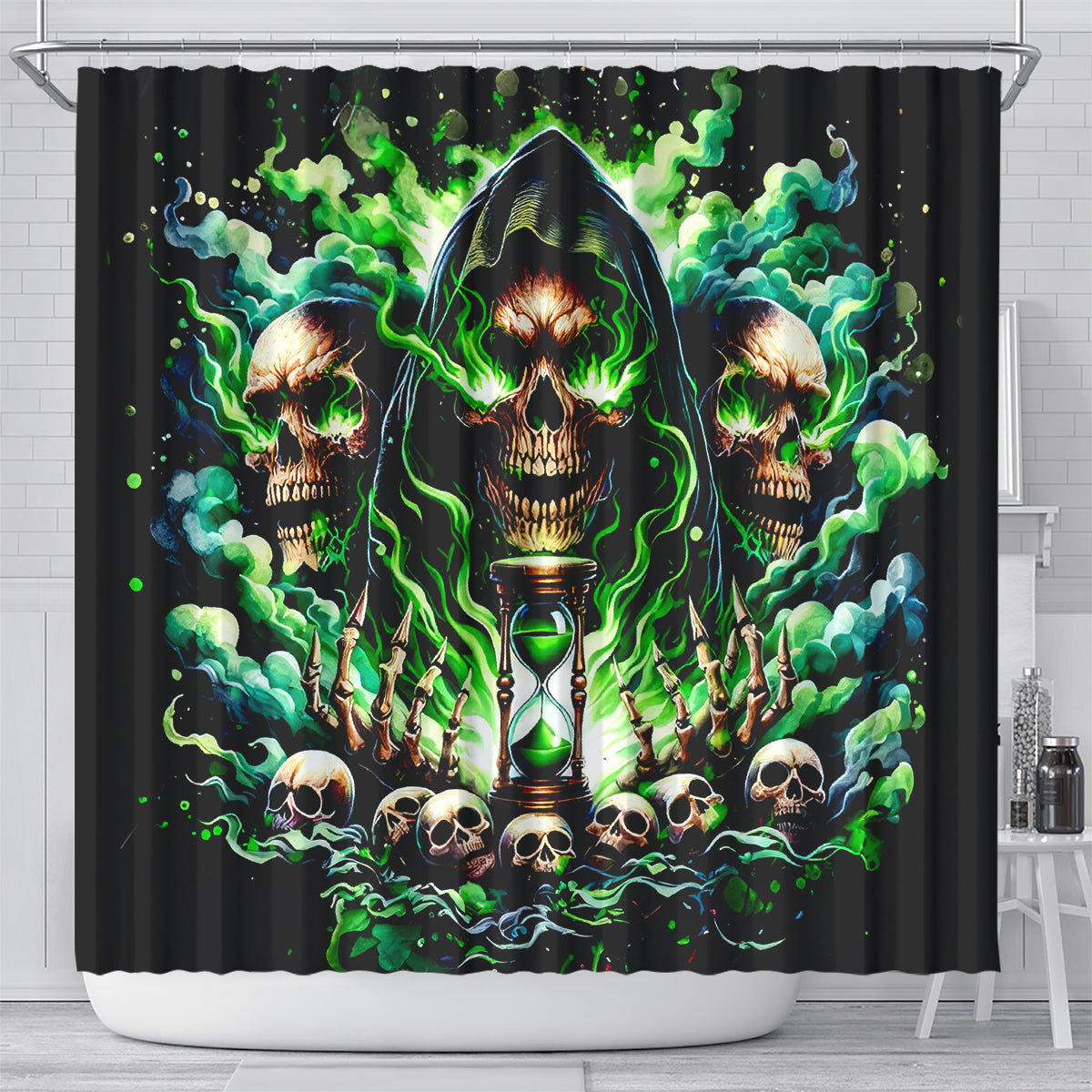 Witch Skull Shower Curtain Of Course I'm Going To Hell I'm Just Here To Pick You Up