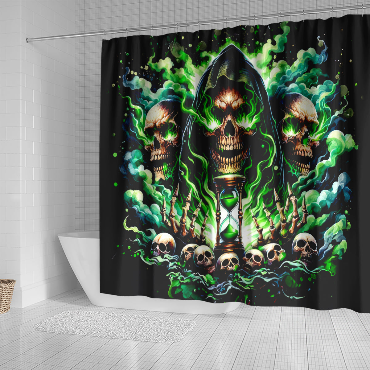 Witch Skull Shower Curtain Of Course I'm Going To Hell I'm Just Here To Pick You Up