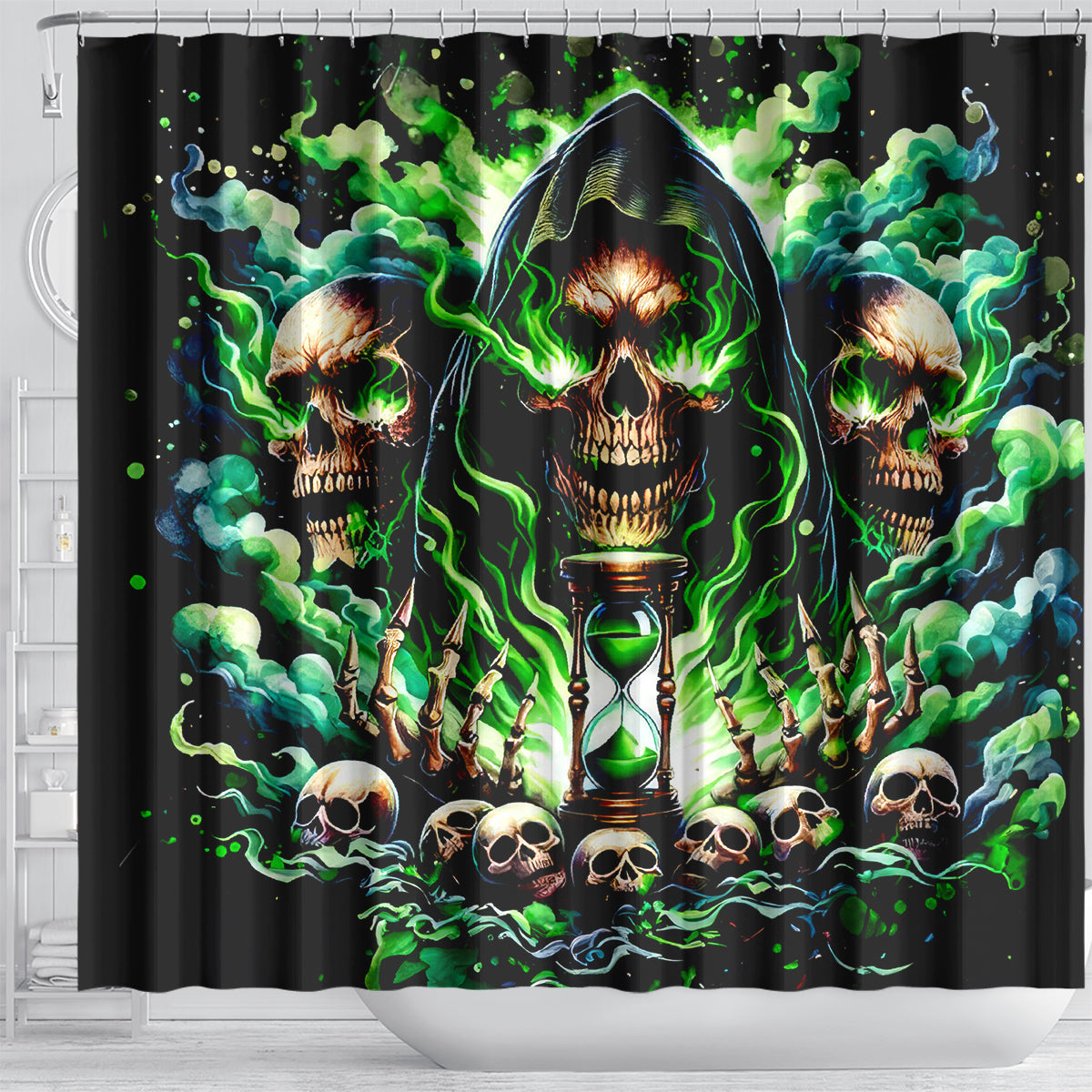 Witch Skull Shower Curtain Of Course I'm Going To Hell I'm Just Here To Pick You Up
