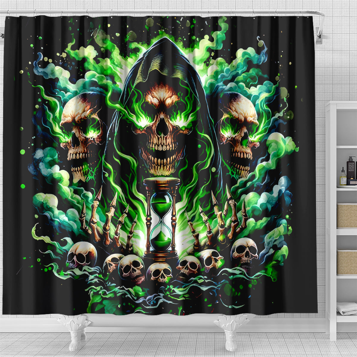 Witch Skull Shower Curtain Of Course I'm Going To Hell I'm Just Here To Pick You Up
