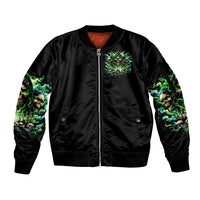 Witch Skull Sleeve Zip Bomber Jacket Of Course I'm Going To Hell I'm Just Here To Pick You Up - Wonder Print Shop