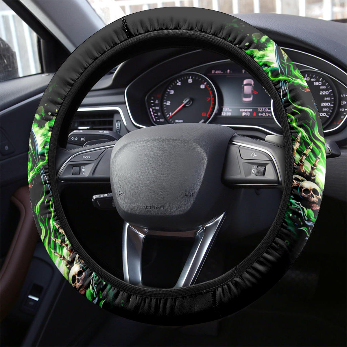 Witch Skull Steering Wheel Cover Of Course I'm Going To Hell I'm Just Here To Pick You Up - Wonder Print Shop