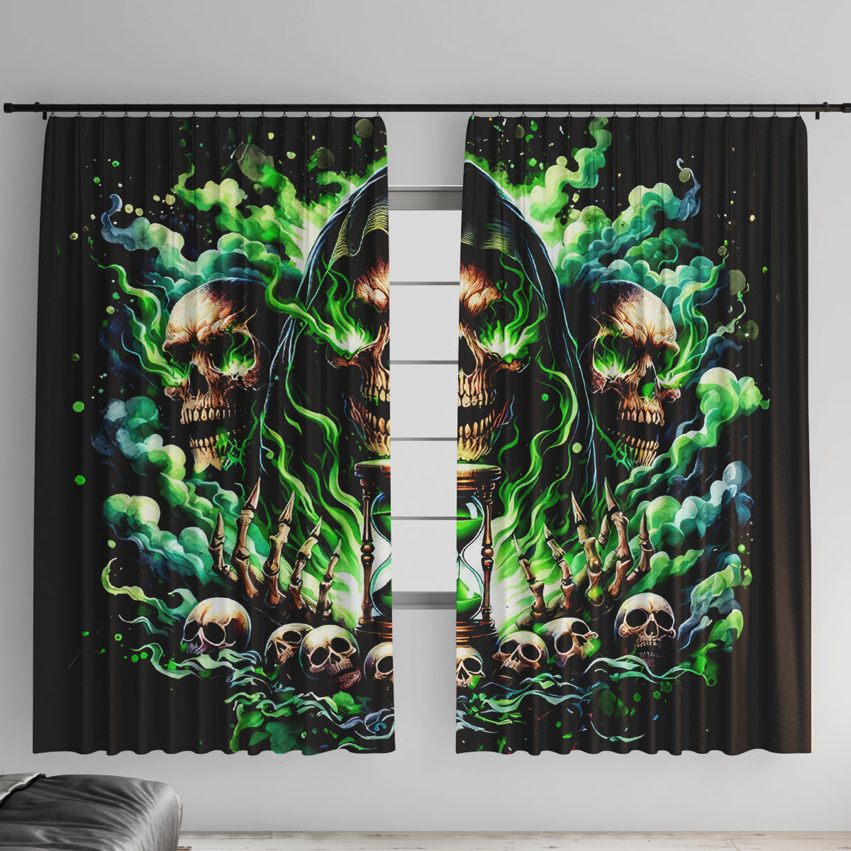 Witch Skull Window Curtain Of Course I'm Going To Hell I'm Just Here To Pick You Up - Wonder Print Shop