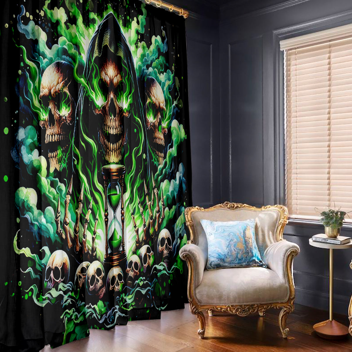 Witch Skull Window Curtain Of Course I'm Going To Hell I'm Just Here To Pick You Up - Wonder Print Shop