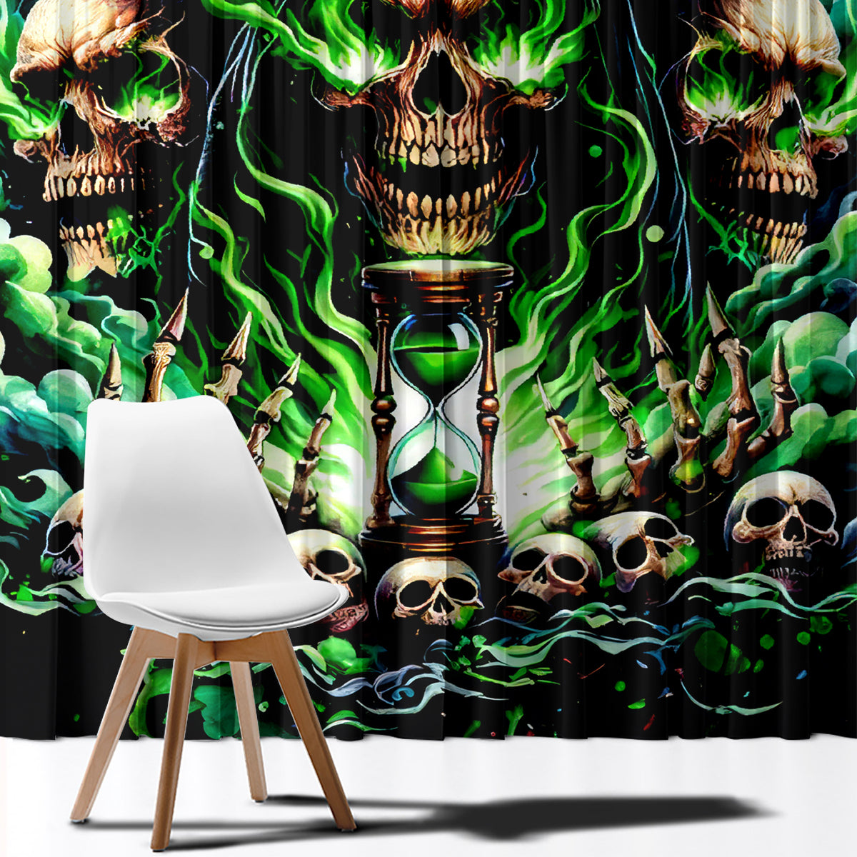 Witch Skull Window Curtain Of Course I'm Going To Hell I'm Just Here To Pick You Up - Wonder Print Shop