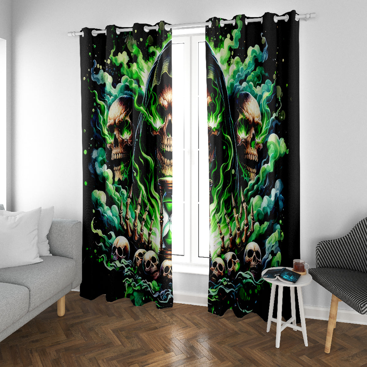 Witch Skull Window Curtain Of Course I'm Going To Hell I'm Just Here To Pick You Up - Wonder Print Shop