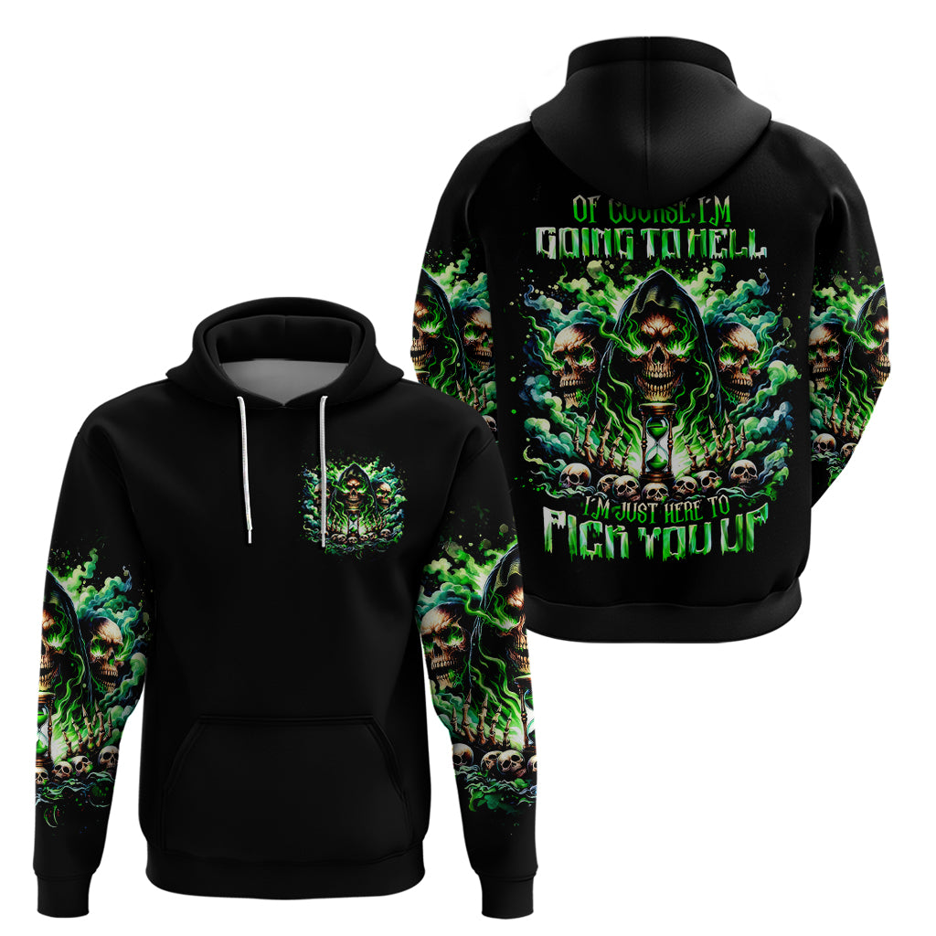 Witch Skull Zip Hoodie Of Course I'm Going To Hell I'm Just Here To Pick You Up - Wonder Print Shop