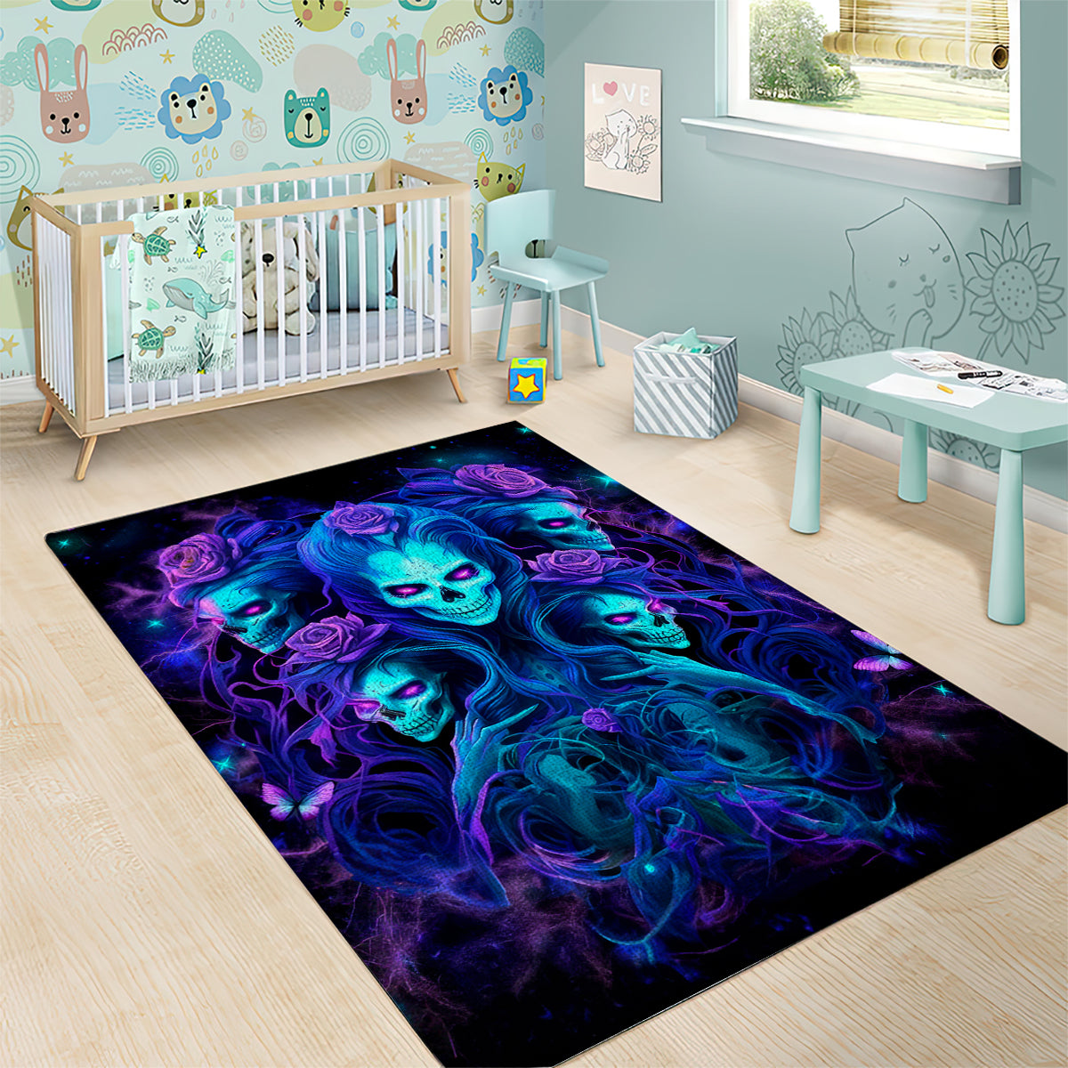 Rose Skull Area Rug Four Out Of The Five Voices In My Head Think You An Idiot - Wonder Print Shop