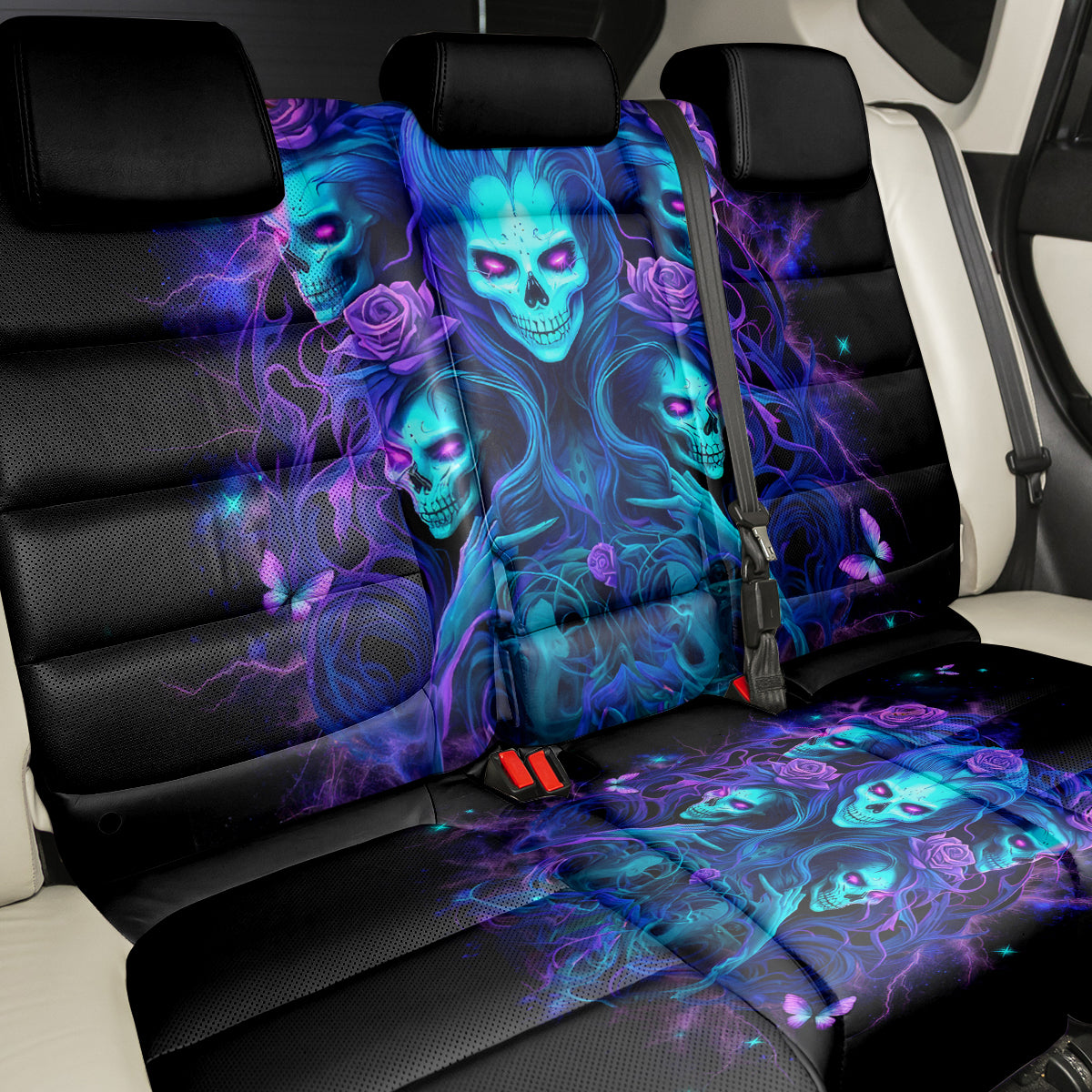 Rose Skull Back Car Seat Cover Four Out Of The Five Voices In My Head Think You An Idiot - Wonder Print Shop