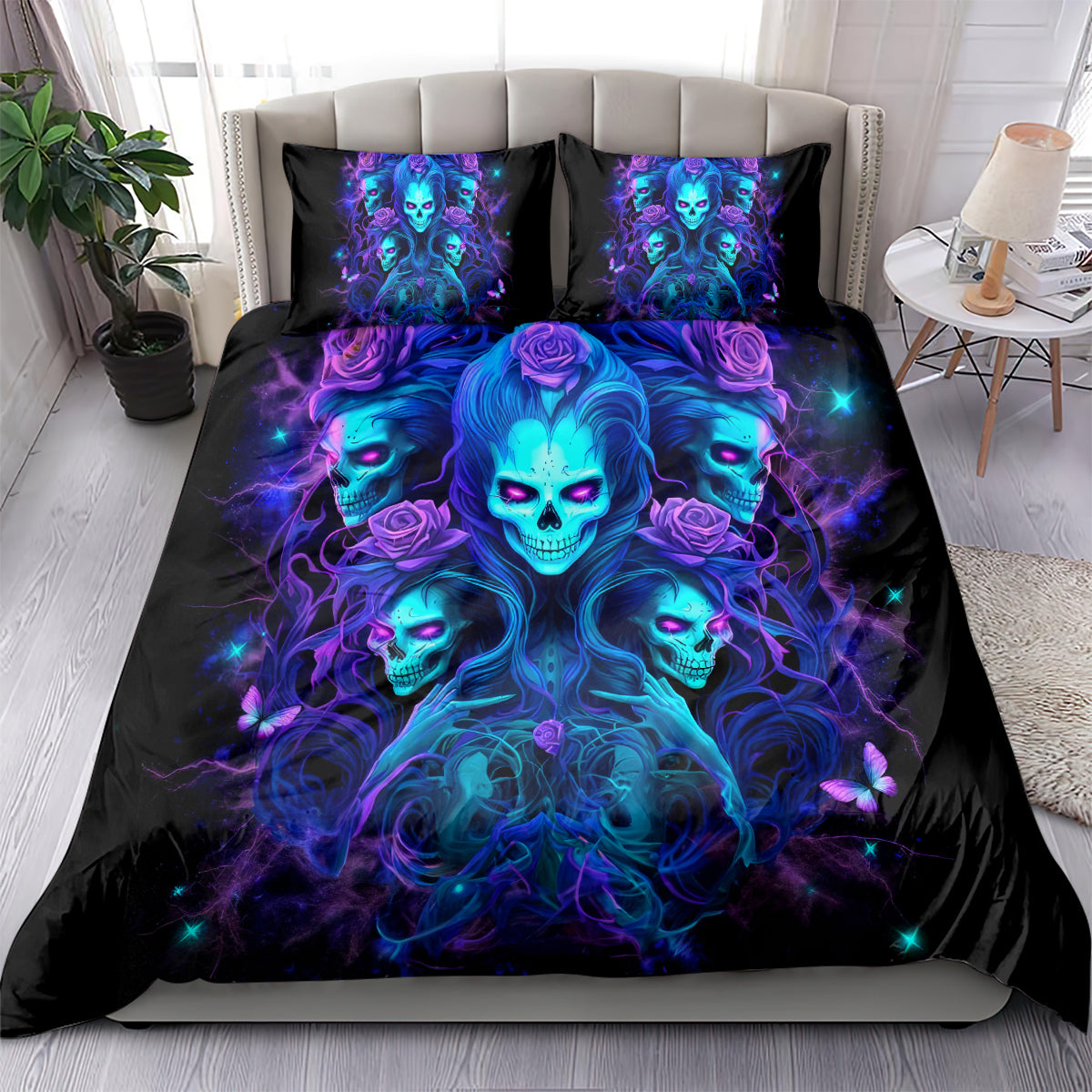 Rose Skull Bedding Set Four Out Of The Five Voices In My Head Think You An Idiot - Wonder Print Shop